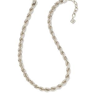 NWT Kendra Scott Cailey Chain Necklace Silver Rope Chain chunky